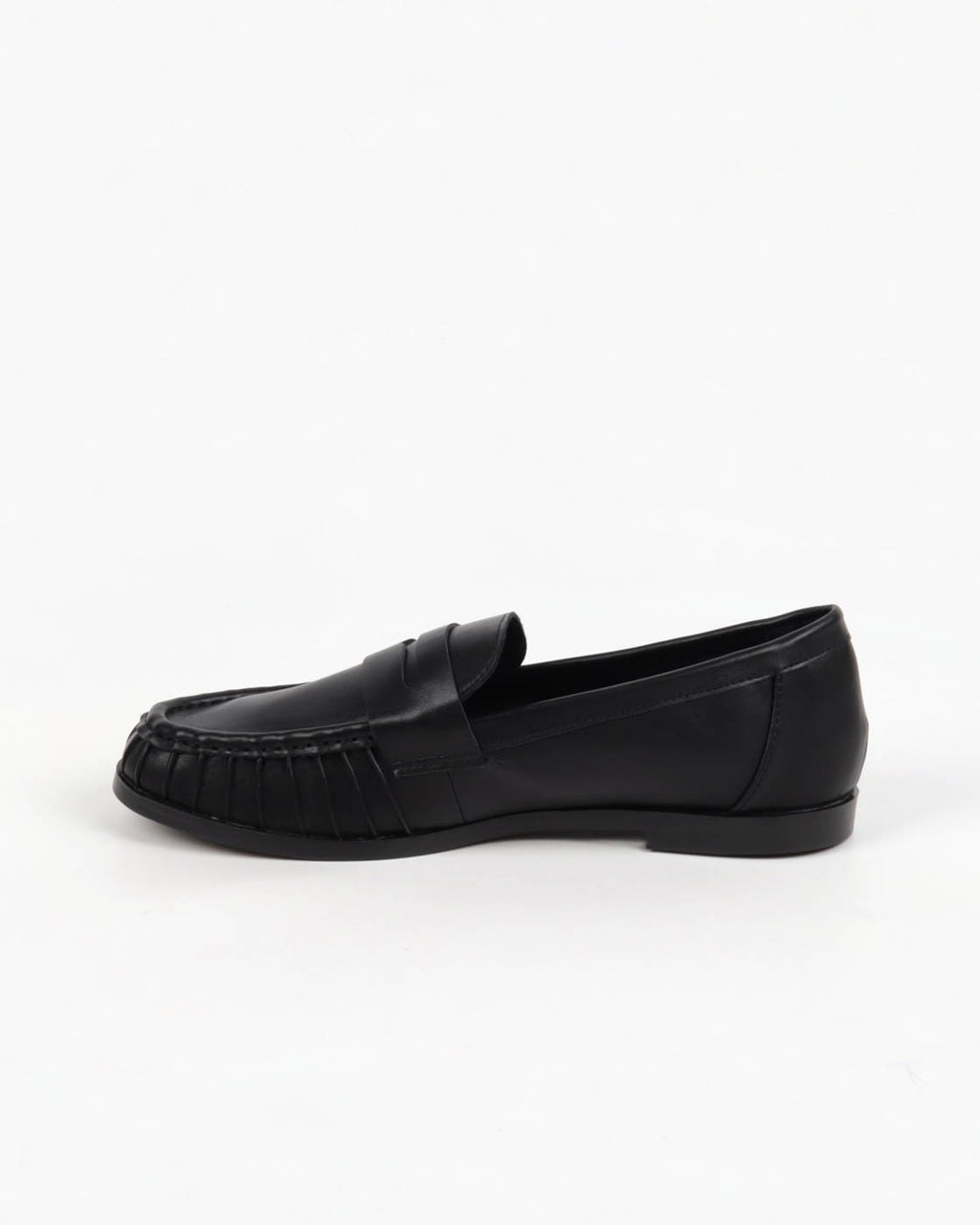 Mocassin à bout plissé noir - Cadence Paris