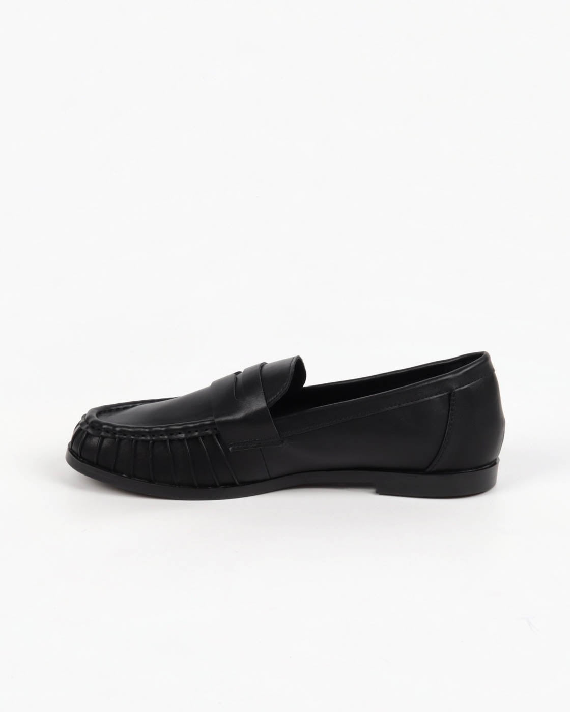 Mocassin à bout plissé noir - Cadence Paris